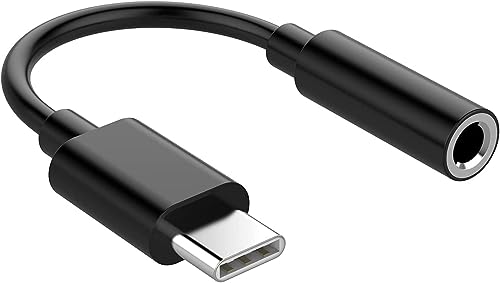 USB Type C to 3.5mm Female Aux Adapter, Audio Headphones Jack, Compatible with Google Pixel Mi Moto Z, Apple iPhone, MacBook,Android/iOS/Win10 USB Type C Device Black