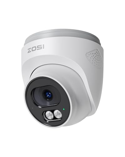 ZOSI C220 4MP Cámara Vigilancia Seguridad PoE Exterior/Interior, Detección de Persona/Vehículo y Alerta Instantánea, Visión Nocturna, Compatible Kit Grabador NVR PoE
