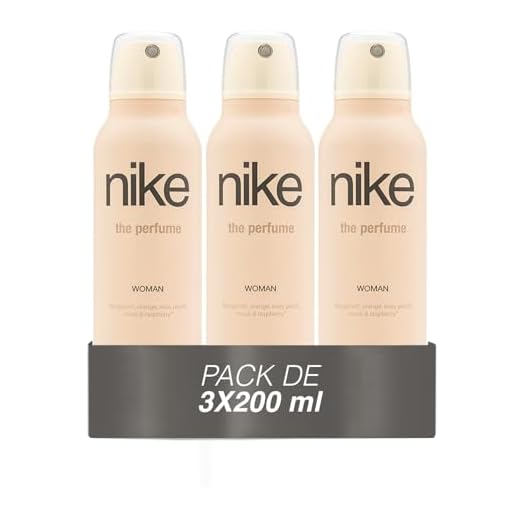 NIKE - The Perfume Woman Pack de 3 x 200 ml, Desodorante Mujer Spray, Desodorante Antimanchas para Todo Tipo de Piel, 0% Sales de Aluminio, de Larga Duración, Fragancia Oriental Vainilla
