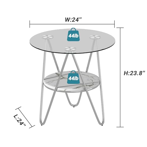 ASYA-Glass-End-Table-with-Storage-2-Tier-Round-Side-Table-with-Tempered-Glass-Metal-Frame-Living-Room-End-Table-for-Small-Space-Faux-Marble