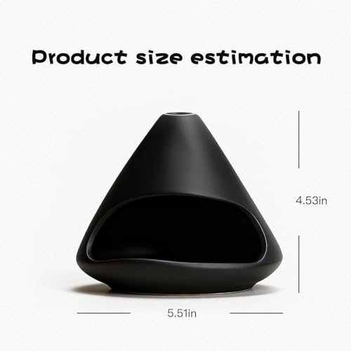 Palo Santo Holder Burner Ceramic Chimenea in Black - Image 6