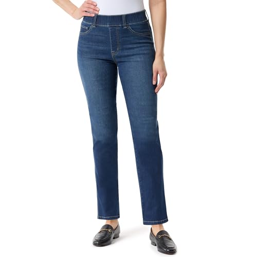 Image of Gloria Vanderbilt Womens Shape Effect Pull on High Rise Straight Leg Jean Standard