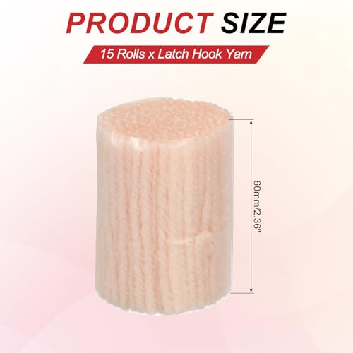 Image of MECCANIXITY 15 Rolls Latch Hook Yarn, 3mm Light Pink Latch Hook Kit Yarn Precut Hook Rugs Making Crochet Bundles for Rug Adults Beginners Tapestry DIY Craft