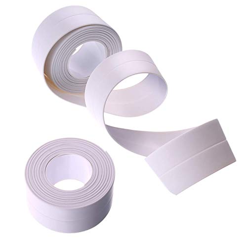 Kitchen Waterproof Tape,2 PCS Self-Adhesive Caulking Tape,Bathtub Wall Edge Protector,Flexible Corner Line Tape Strip for Kitchen Bathroom Edge Protector (126