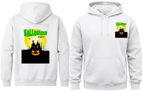 SaaDZ Halloween Party Hoodie Haunted House Pumpkin Spooky Night Graphic Pullover Sweatshirt for Men Women image 4