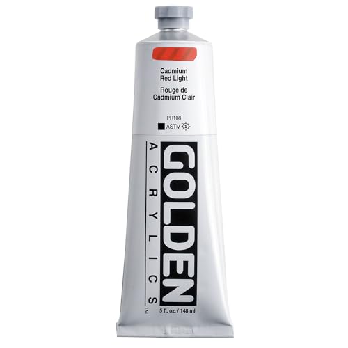 GOLDEN Heavy Body Acrylics Cadmium Red Light 5 fl. oz. Tube Professional Acrylic Paint Opaque