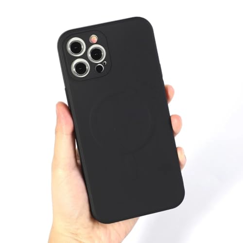 Coque magnétique iPhone 12 Pro en silicone liquide luxe Noir
