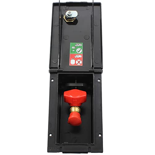 Enchufe de gas exterior MPK rectangular negro con llave para autocaravanas 3