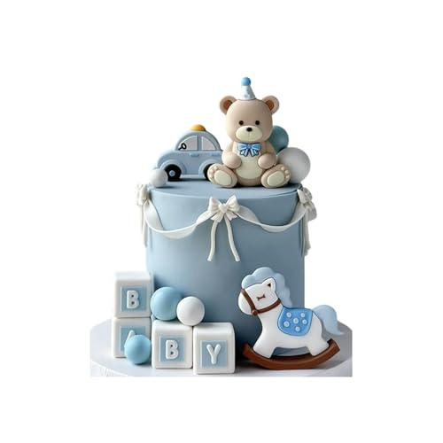 Hiornafiy 7 Pezzi Decorazioni Torta Decorazione della Torta Decorazioni Torta Compleanno Decorazioni Animale Torta Decorazione (Blu)