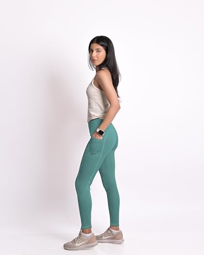 Image of Mehrang Women's Gym Wear Tights | Track Pants with Mesh Insert & Side Pockets : Ideal for Active Wear, Yoga & Workout | Stretchable Gym Pants for Women & Tights for Women
