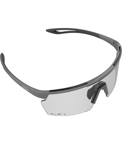 Lunettes de vélo design enveloppant argent et noir avec verres colorés