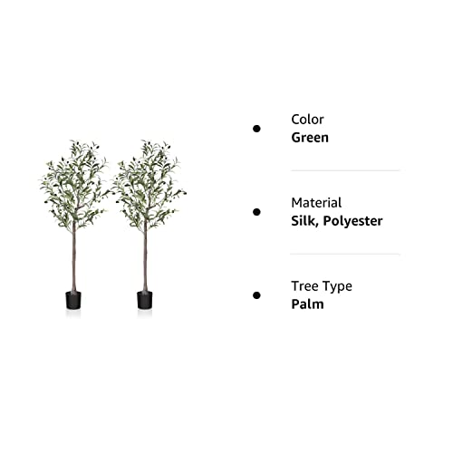 Oakred Artificial Olive Tree,4Ft Tall Fake Plant Faux Olive Plants For Indoor,Natural Fake Tree,Artificial Silk Plants For Office Home Living Room Floor Patio Greening Porch Decor,Set Of 2 #TOP7