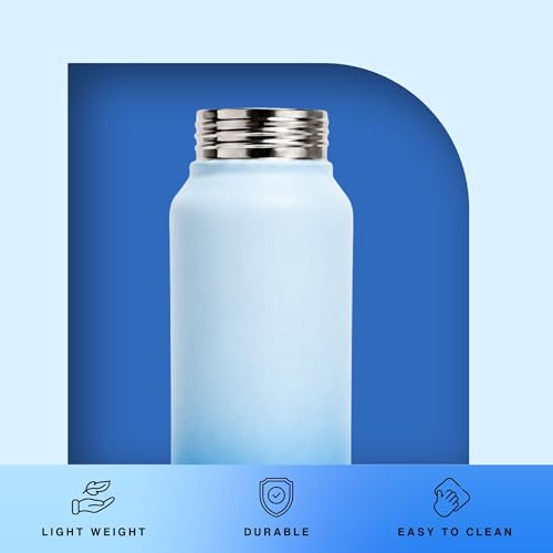 Image of United Colors of Benetton 1L (1000ML) Stainless Steel Water Bottle, Single Wall, Lightweight, Durable, Leak-Proof Cap, BPA-Free, Rust Resistant, Easy to Clean, Travel /Gym /Office /School Use
