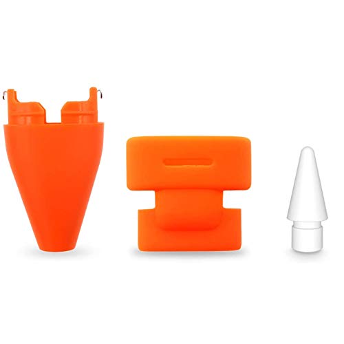 sciuU Set de Punta + Cap Compatible con Logitech Crayon Lápiz Digital, Accesorios de Repuesto, Puntas de Pencil + Cubierta de Punta + Tapa Protectora para Logitech Crayon, Naranja