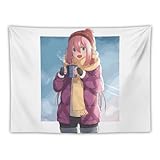 壁タペストリー 可愛いアニメ柄 ゆるキャンプ 各務原 なでしこ 布ポスター 壁掛け タペストリー 大判 【雰囲気転換 背景 多機能】 インテリア 部屋飾り 模様替え モダン 装飾小物 部屋 リビングルーム マンションの飾り小物 窓カーテン 簡単にかける 30"x40"