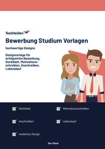 Bewerbung Studium Vorlagen I hochwertige Designs I Designvorlage für erfolgreiche Bewerbung, Deckblatt, Motivationsschreiben, Anschreiben, Lebenslauf