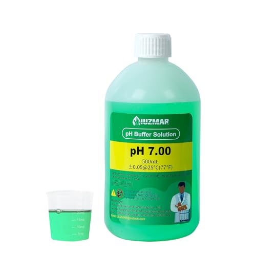 Líquido de Calibración de pH 7,00 UIUZMAR Piscinas, Botella Grande de 500 ml con Medidora de 30 ml, Solución Tampón de pH 7,00 para Medidor de pH, Medidor Salinidad de pH, Medidor pH y Cloro
