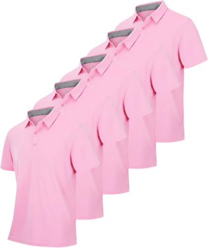 Image of SCODI 5 Pack Mens Pocket Polo Shirts Short Sleeve Golf Casual Work T-Shirt