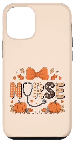 秋 かぼちゃ 看護師 聴診器 ハッピー 秋 yall 女性 看護師 スマホケース iPhone 12/12 Pro 用