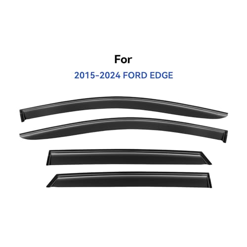 Image of Window Visors Rain Guards Shield for 2015-2025 Ford Edge, Out-Channel Window Vent Wind Deflectors Visors Shades for 15-25 Edge
