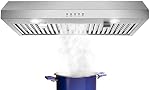SNDOAS Under Cabinet Range Hood 30 inch with 3 Way Venting,Stainless Steel Range Hood 700 CFM,Under Cabinet Hood Ductless Convertible Duct,Kitchen Vent Hood 30 inch,Baffle Filters,LED Lights
