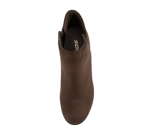 Image of Soda Ability - Mid Ankle Bootie w /Split Shaft and Zipper Stacked Wedge Heel