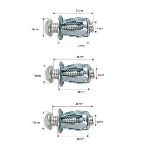 Tsudoku 90 Stück Expansionsschraube, Blütenblattmutter, Jackmuttern, Blütenblattmuttern, Expansionsmutter, Silber