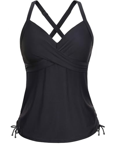 Tankini Swim Tops for Women - V Neck Bathing Suit Top No Bottom Swimsuit Tops 2025