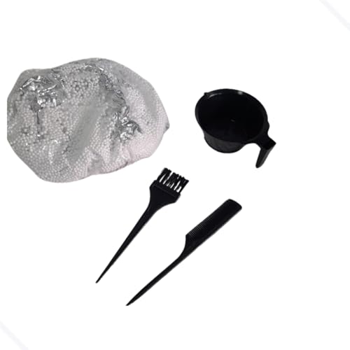Kit Tintura Tigela Pincel Pente Touca Metalizada C/isopor