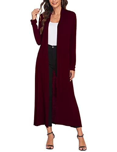 Image of Bluetime Women Floor Length Open Front Cardigan