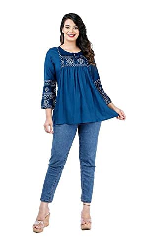Image of Kartik Fashion Women Rayon Embroidered Regular Top