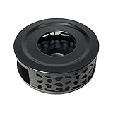 Edelstahl Stövchen mit Teelichthalter Ø 15 cm – Teewärmer für Teekanne und Kaffeekanne, rostfrei, modernes Lochmuster, rutschfest & Kratzfest