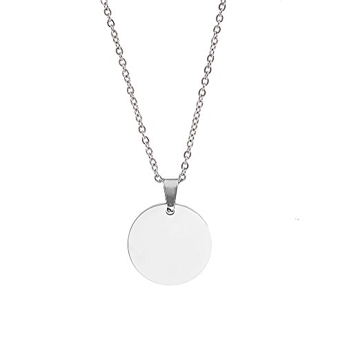 Médaillon inox rond Gravado pendentif unisexe acier avec boîte cadeau