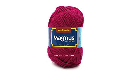 Image of Vardhman Magnus Knitting Yarn 100% Acrylic Bulky 4Ply Yarn (Pack of 1 Ball - 100g) - Knitting & Crochet Yarn for Winter Sweaters, Scarves, Blankets | Hypoallergenic, Hand Wash -Magenta - Mag020