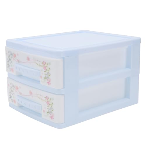 HAMPPLIES Caja de Almacenamiento para Maquillaje Pequeña de Plástico con Diseño de Dobles Multi-capa Organizador Compacto para Cosméticos Estuche para Niña Almacenamiento Ordenado y Práctico