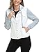 MISS MOLY Women's Hooded Jean Jacket Drawstring Layered Washed Long Sleeve Sweatshirt Hoodie Denim Jacket w 2 Pockets