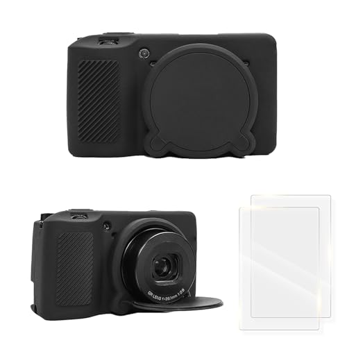Rieibi Ricoh GR III ケース/GR IIIx ケース、Ricoh GR III/Ricoh GR IIIx カメラケース用シリコンケース スクリーンプロテクター 2 枚付き、Ricoh GR IIIx GR III GR3X GR3 カメラケース用軽量カメラケース