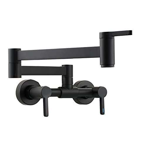 Robinet pliant chaud et froid en laiton chrome or avec double bras oscillant