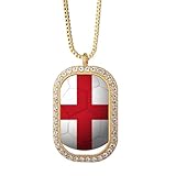 イングランドの国旗のサッカー・ワールドカップ ゴールドネックレスダイヤモンドクリスタルペンダント