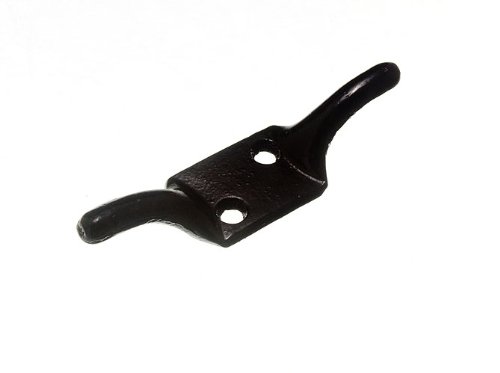 ONESTOPDIY.COM 2 X 4-Inch Black Japanned Trailer Cleat Hooks - Durable & Reliable, Metallic