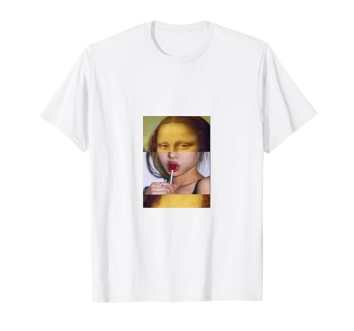 ArtCollage Mona Lisa Lollipop Gioconda - Erwachsene T-Shirt T-Shirt