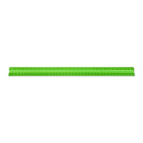 Image of Alumicolor Aluminum Mechanical Metric Solid Drafting Scale, 30 Centimeter, Green