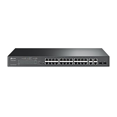 TP-Link Switch PoE Fast Ethernet a 24 porte | 24 porte PoE+ @192W, con 4 porte Uplink Gigabit + 2 slot SFP combinati | Gestito intelligente | Supporto