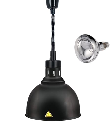 JIAWANSHUN Retractable Heat Lamp for Food with 250W Heating Bulb for Restaurant Hanging Food Warmer Lamp Buffet or Home Use Pizza Warmer