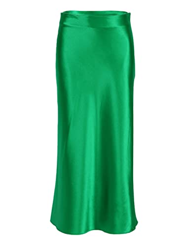 Mini jupe haute en soie FULBHPRINT vert premium pour femme