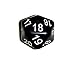 Black with White Numbers d20 Initiative Advantage Die for Role-Playing Games. 20 Sided RPG Dice
