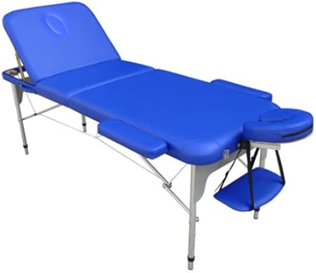 Camilla de Masaje Plegable portátil 3 cuerpos en Aluminio. Masajistas, Tatuadores, Clínicas, Estética. Azul