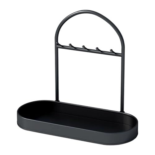 Soporte organizador de joyas – Hierro 30x15x27cm, bandeja organizadora, base para llaveros, para collares, pendientes, pulseras, llaves, hogar, dormitorio, dormitorio, vanidad, mayo