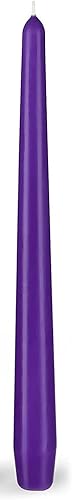 Miniatura 8 de BRUBAKER Juego de 6 velas cónicas moradas, velas de cera de colores sin perfume de 10 pulgadas con tiempo de combustión de 7.5 horas, perfectas para