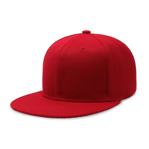 Image of CHOK.LIDS Flat Bill Visor Classic Snapback Hat Blank Adjustable Brim High Top End Trendy Color Style Plain Tone Baseball Cap